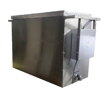 60-gallon wax melter, side view