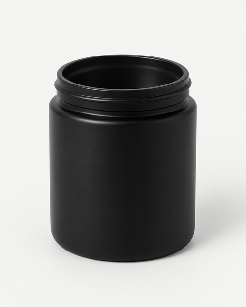 9 oz matte black candle jars with lids, bulk case, image 1