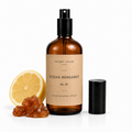 Ocean Bergamot room and linen spray by Aroma House Miami, 3.4 fl oz amber glass bottle with lemon, jasmine, musk notes