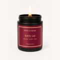 Suite 540 9 oz soy wax candle in matte black jar, Hôtel d'Aroma collection by Aroma House Miami, bergamot, jasmine, amber