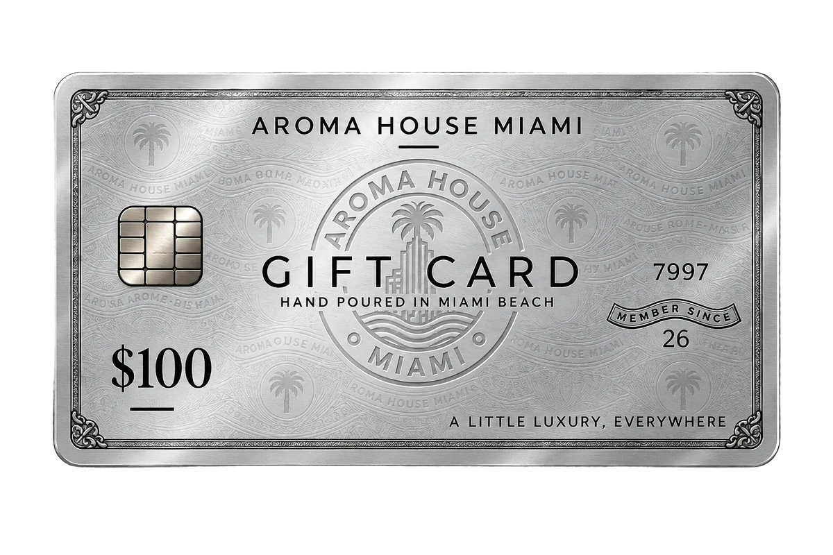 Aroma House Miami $100 e-gift card, silver design
