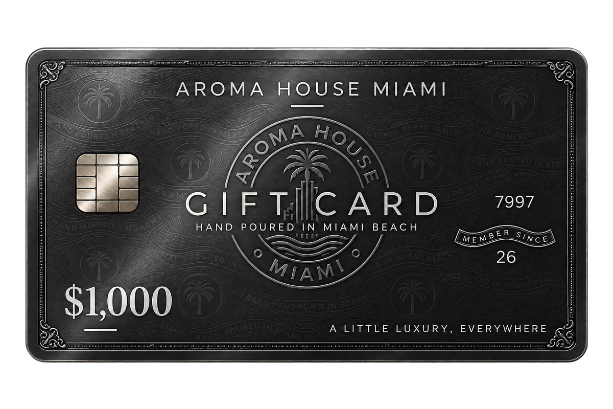 Aroma House Miami $1000 e-gift card, noir design