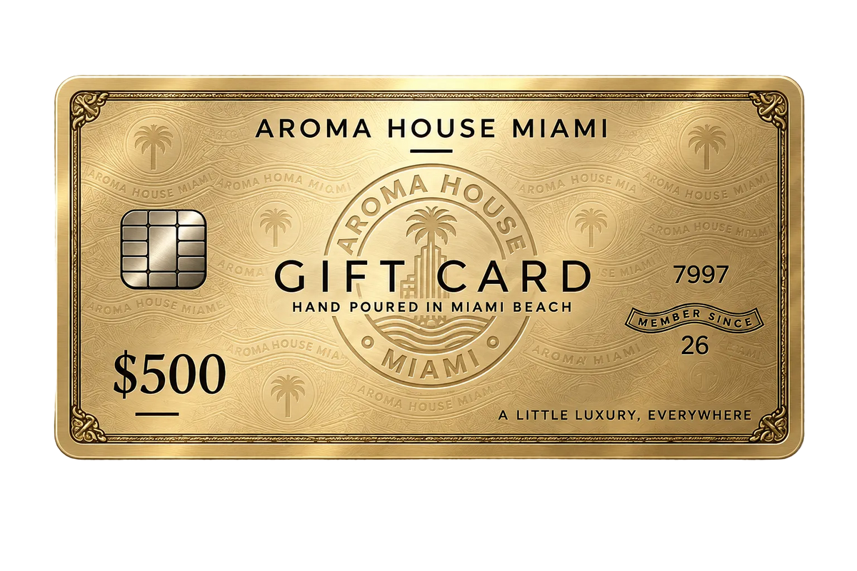 Aroma House Miami $500 e-gift card, gold design